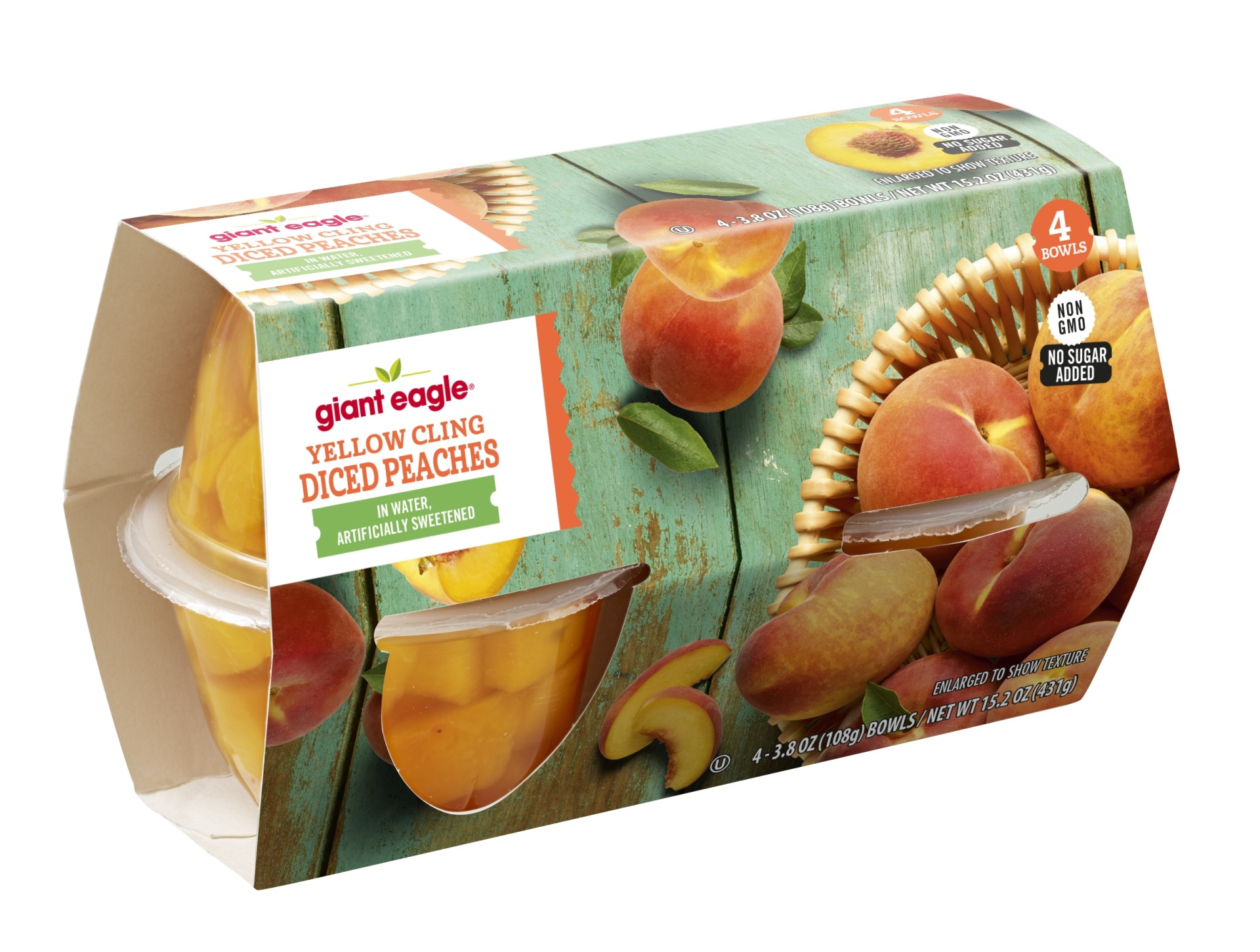 slide 1 of 1, Ge Nsa Diced Peaches, 3.8 oz