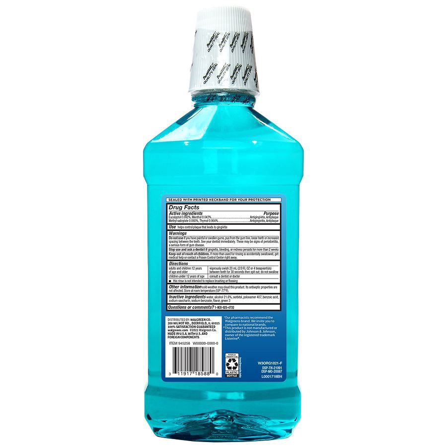 slide 2 of 5, Walgreens Fresh Mint Antiseptic Mouth Rinse, 33.8 fl oz