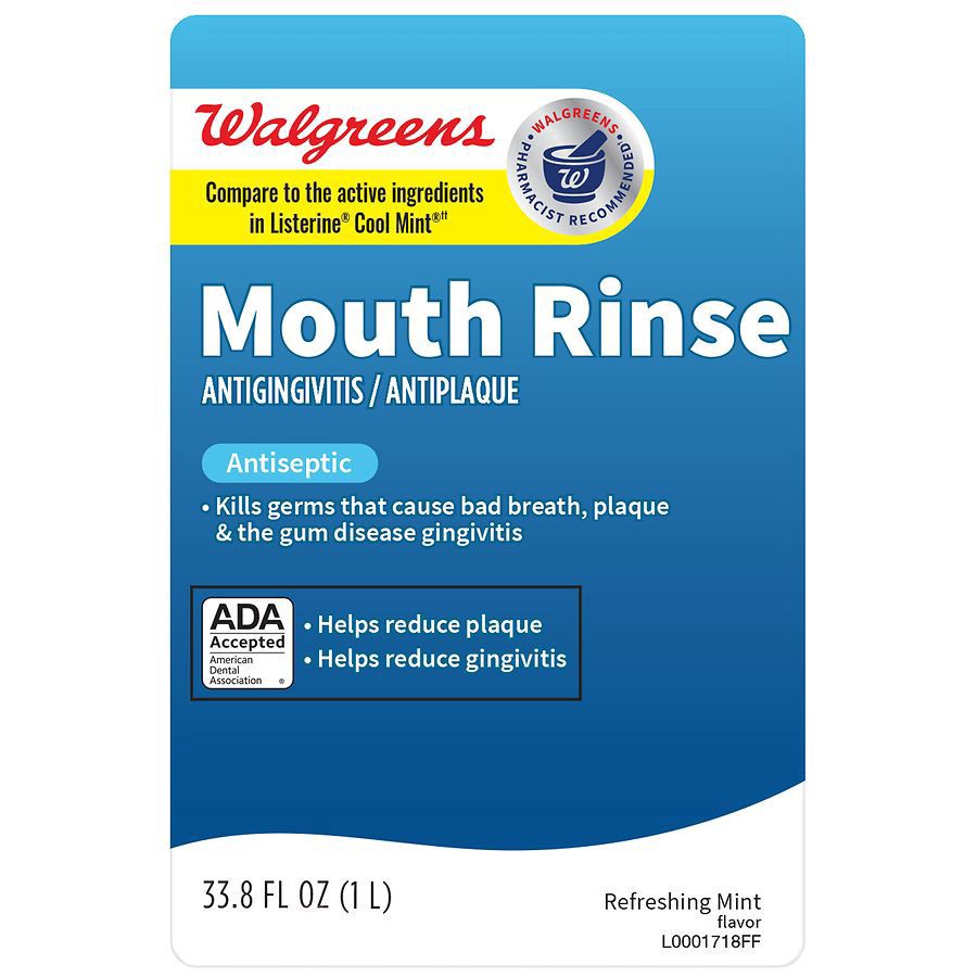 slide 3 of 5, Walgreens Fresh Mint Antiseptic Mouth Rinse, 33.8 fl oz