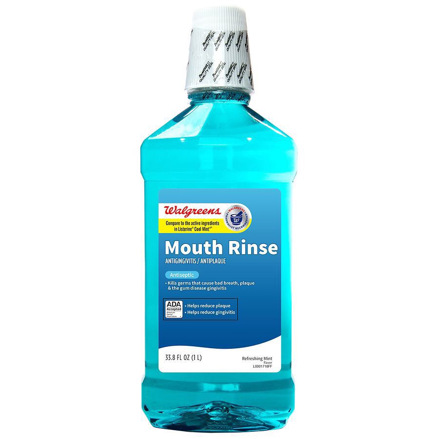 slide 1 of 5, Walgreens Fresh Mint Antiseptic Mouth Rinse, 33.8 fl oz