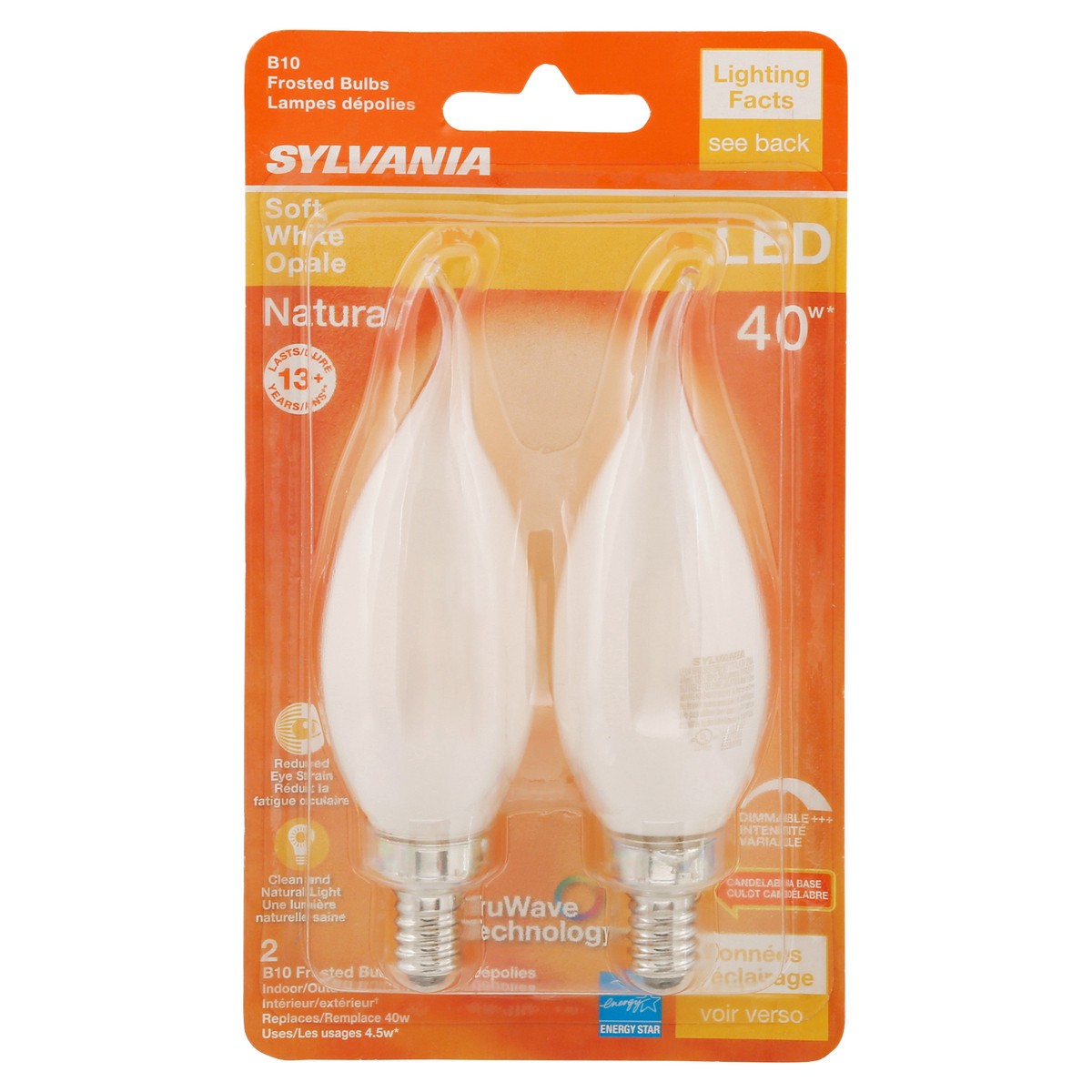 slide 1 of 1, Sylvania Light Bulbs, LED, Soft White Opale, 4.5 Watts, 2 Each, 2 ct