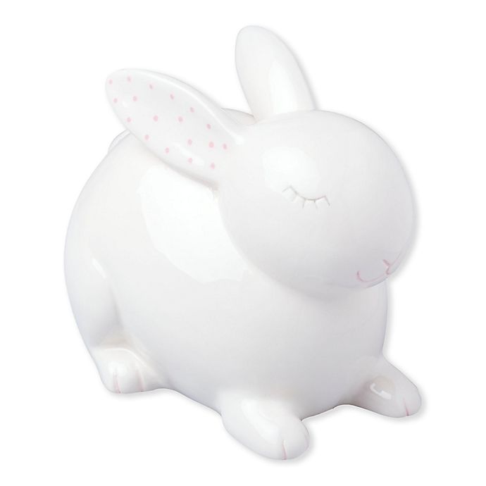 slide 1 of 4, Pearhead Bunny Savings Bank - White, 1 ct