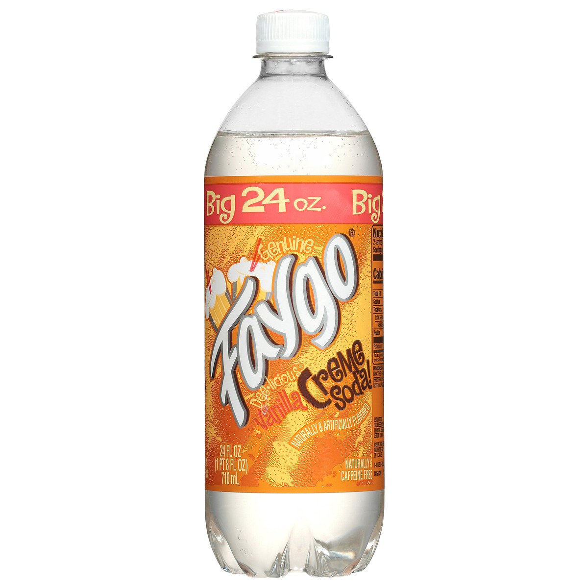 slide 2 of 4, Faygo Deelicious Creme Vanilla Soda 24 fl oz, 24 oz