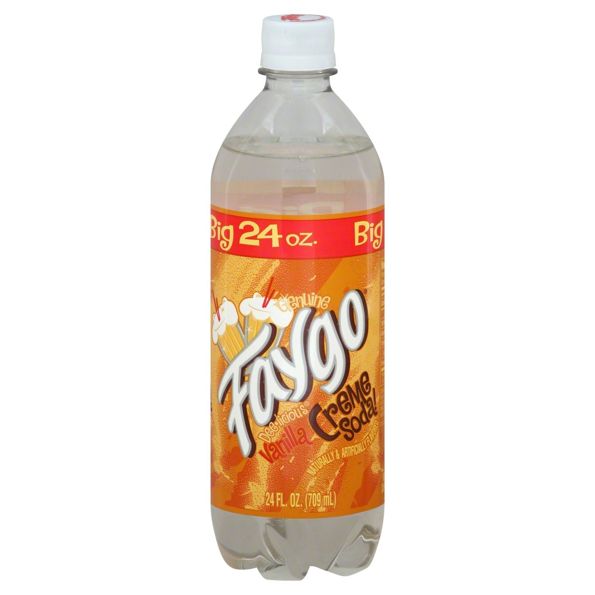 slide 1 of 1, Faygo Creme Soda Bottle Single - 24 oz, 24 oz