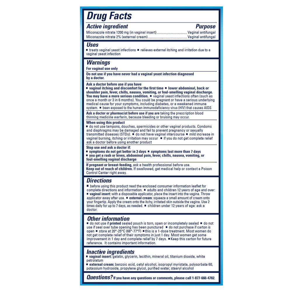 slide 2 of 2, Monistat® 1-Dose Yeast Infection Treatment Combination Pack, 1 ct