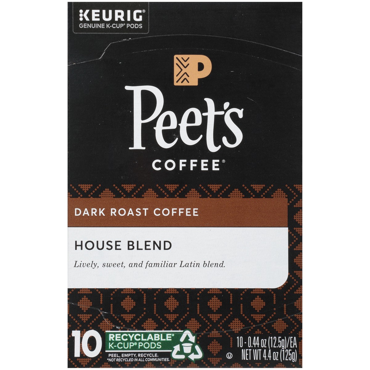 slide 4 of 9, Peet's Coffee House Blend Dark Roast Coffee K-Cup Pods - 4.4 oz, 4.4 oz