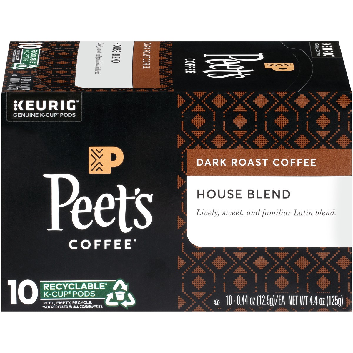 slide 6 of 9, Peet's Coffee House Blend Dark Roast Coffee K-Cup Pods - 4.4 oz, 4.4 oz