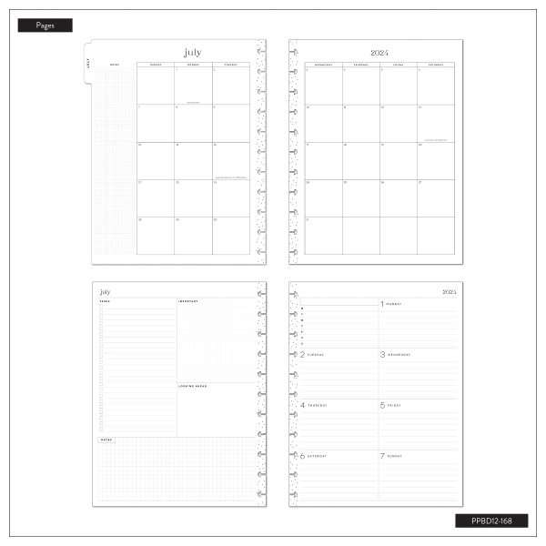 slide 7 of 10, 2024 Happy Planner Monthly/Weekly Big Happy Planner, 8 1/2" x 11", Opal Mountain, July 2024 to June 2025, 1 ct