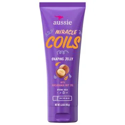 Aussie Miracle Coils Shaping Jelly for Coily Hair with Macadamia Nut Oil, Sulfate-Free, 6.8 fl oz