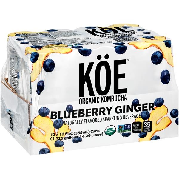 slide 1 of 1, Perfect Hydration Koe Blueberry Ginger Organic Kombucha Sparkling Beverage 12Pk, 12 fl oz