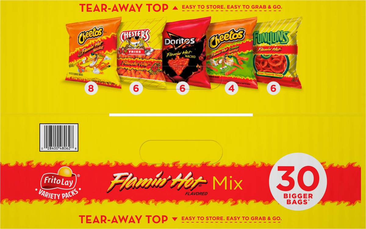 slide 10 of 15, Frito-Lay Flamin' Hot Mix Flavored Variety 52 1/2 Oz 30 Count, 30 ct