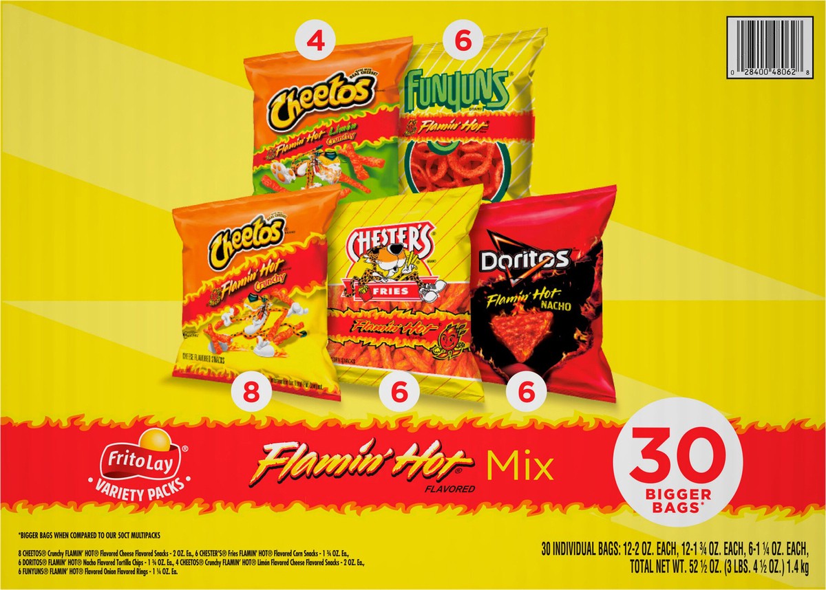 slide 4 of 15, Frito-Lay Flamin' Hot Mix Flavored Variety 52 1/2 Oz 30 Count, 30 ct