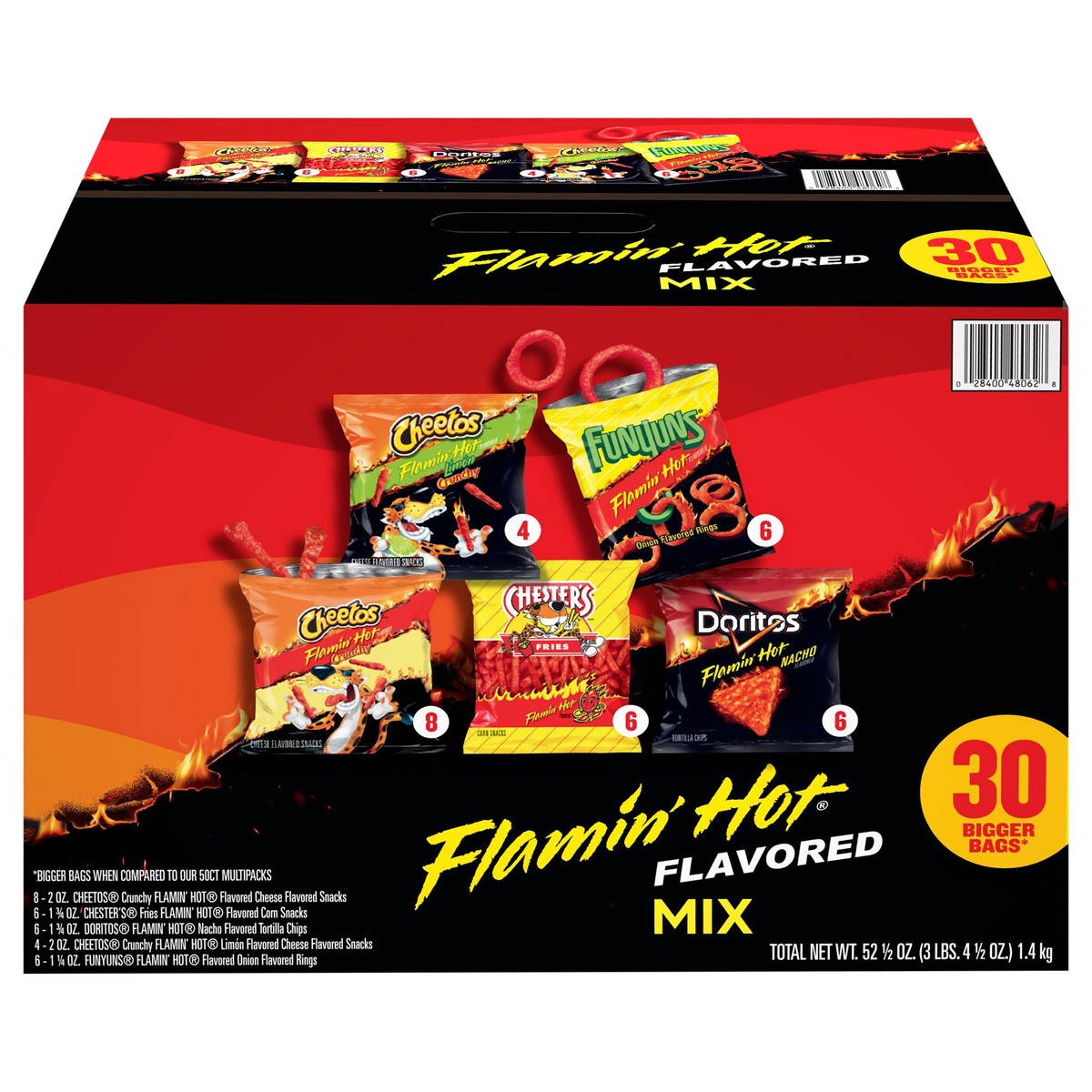 slide 1 of 15, Frito-Lay Snacks Flamin' Hot Mix Variety 52 1/2 Oz, 30 Count, 30 ct