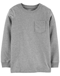 Carter's Kid Long-Sleeve Pocket Tee Grey L