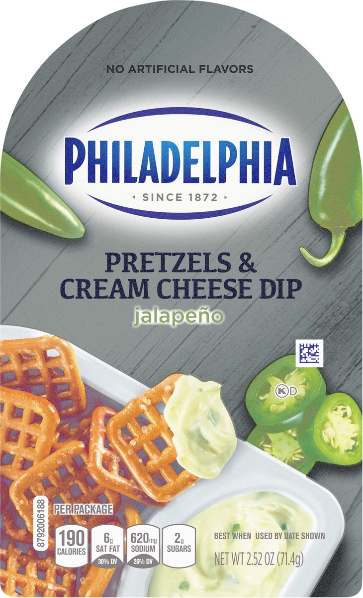 slide 4 of 9, Philadelphia Pretzels & Jalapeno Cream Cheese Dip Snack, 2.52 oz Tray, 2.52 oz