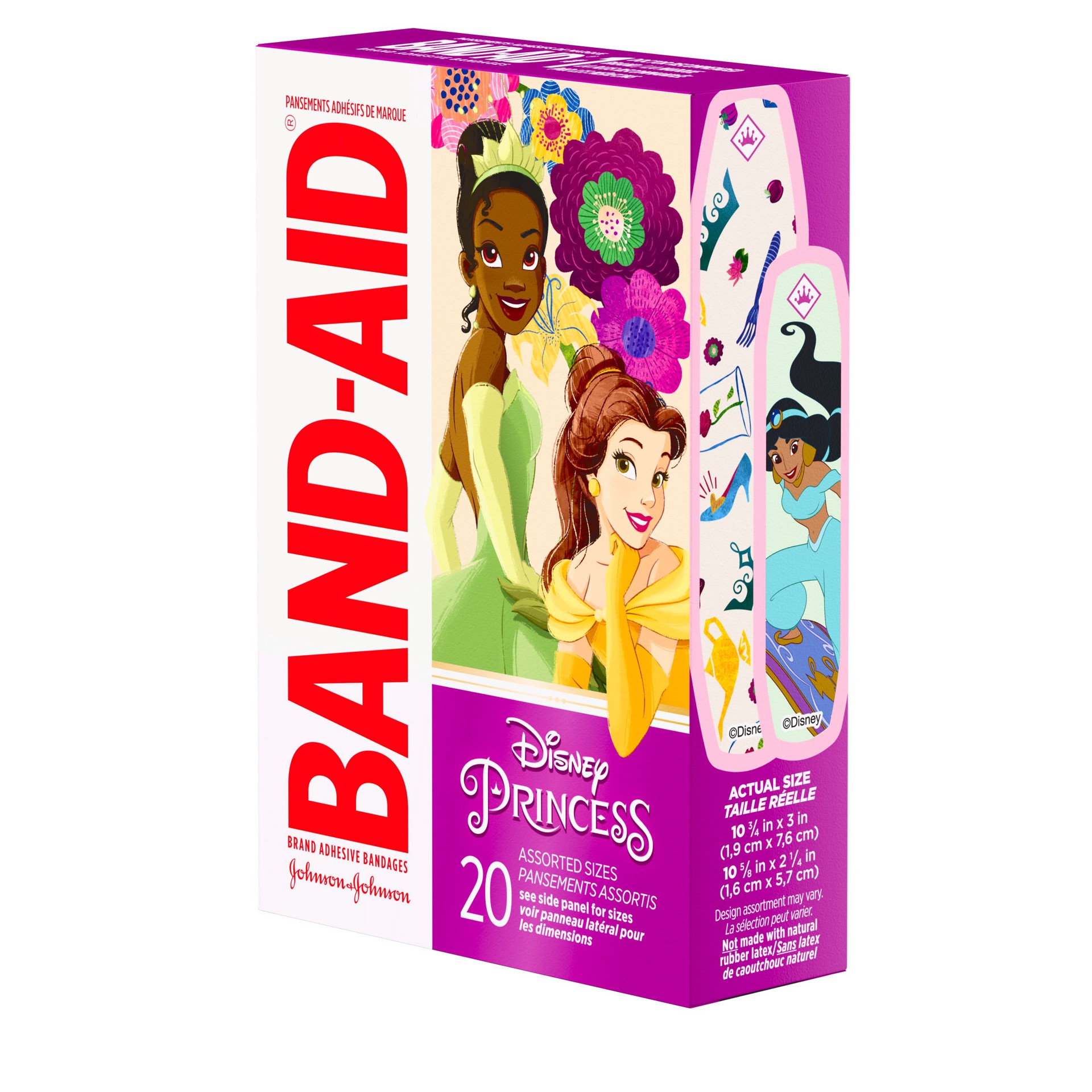 slide 5 of 7, BAND-AID Brand Bandages for Kids, Disney Princess Characters, Assorted Sizes, 20 Count, 20 ct