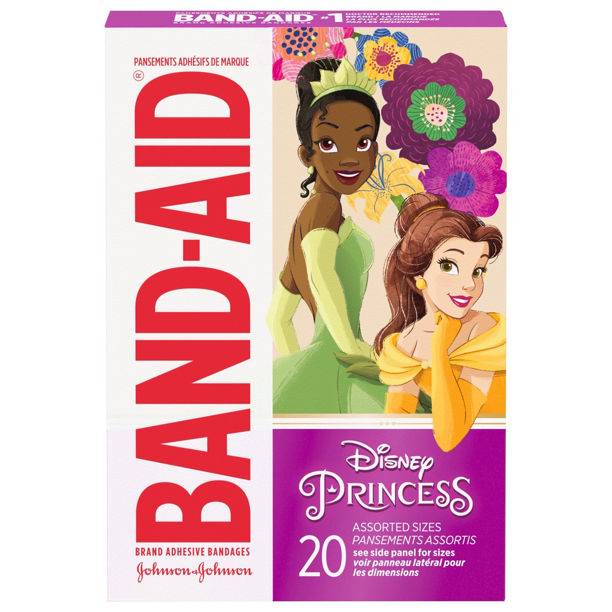 slide 1 of 7, BAND-AID Brand Bandages for Kids, Disney Princess Characters, Assorted Sizes, 20 Count, 20 ct