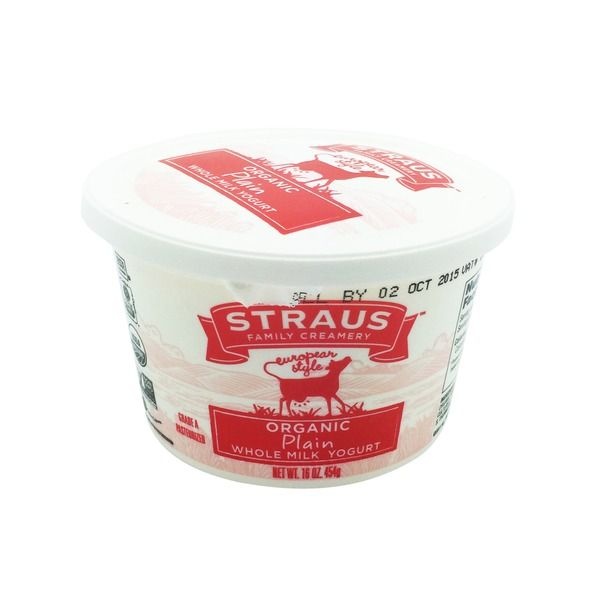 slide 1 of 1, Straus Family Creamery Organic Plain Whole Milk Yogurt, 16 oz