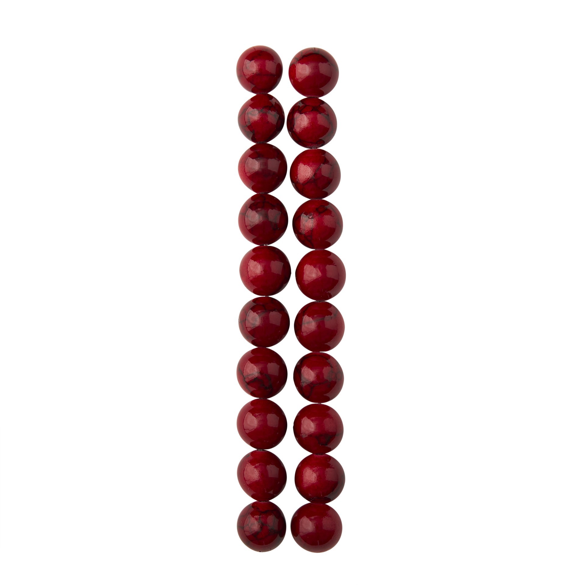 slide 2 of 3, Red Dyed Quartzite Round Beads, 10mm By Bead Landing, 10mm
