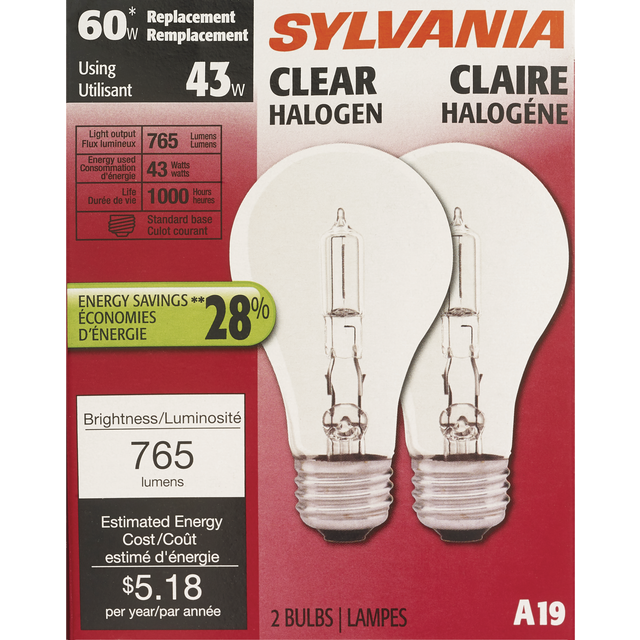 slide 1 of 1, Sylvania Halogen Clear Bulbs - 41 Watt, 1 Each, 1 ct