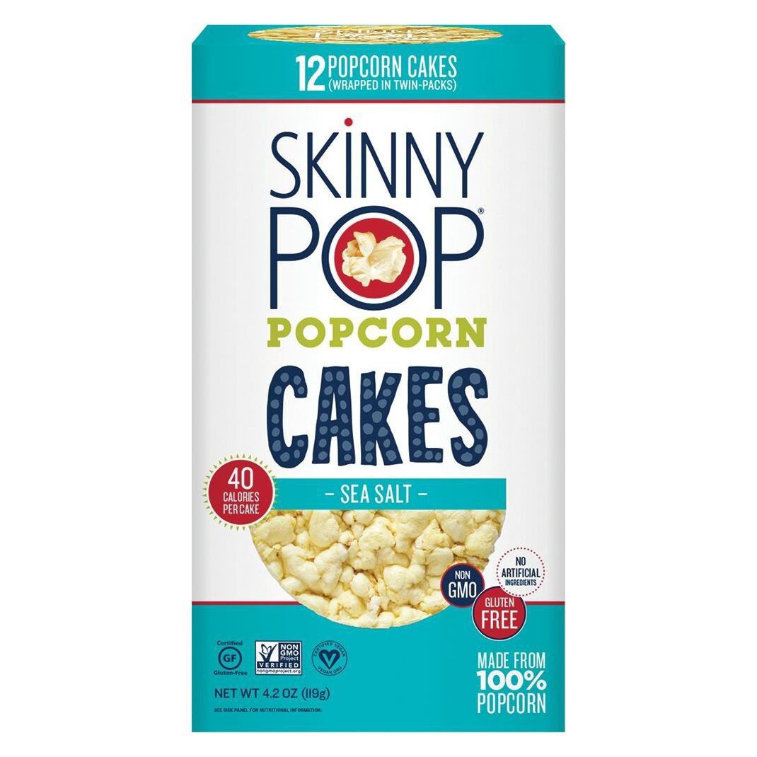 slide 1 of 6, SkinnyPop Sea Salt Popcorn Cakes, 12 ct; 4.2 oz