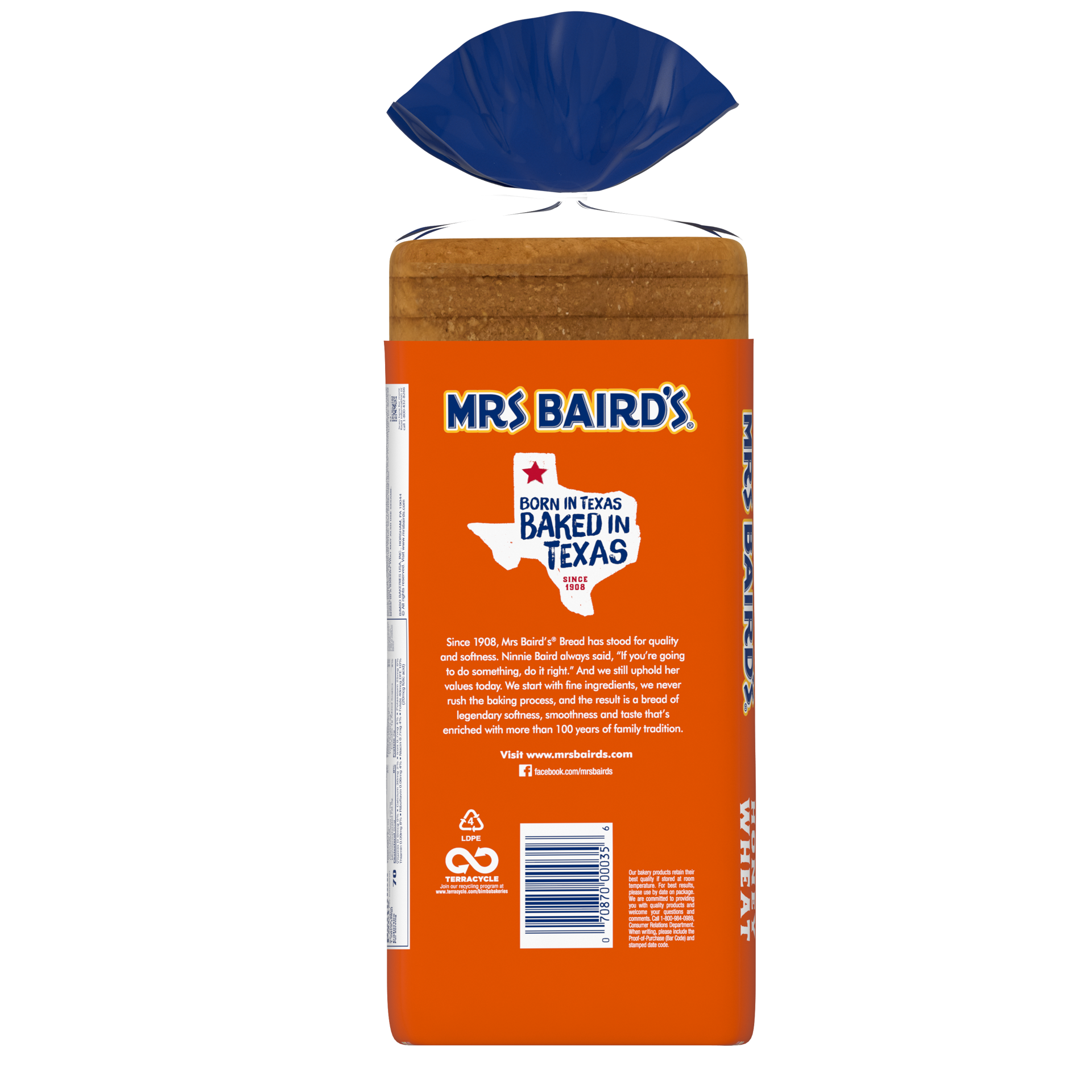 slide 4 of 5, Mrs. Baird's Honey Wheat Bread, 20 oz, 20 oz