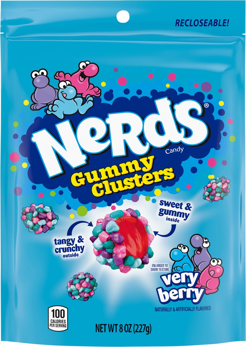 slide 1 of 9, NERDS GUMMY CLUSTERS Very Berry Candy 8 oz. Pouch, 8 oz