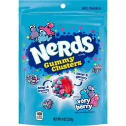 NERDS GUMMY CLUSTERS Very Berry Candy 8 oz. Pouch