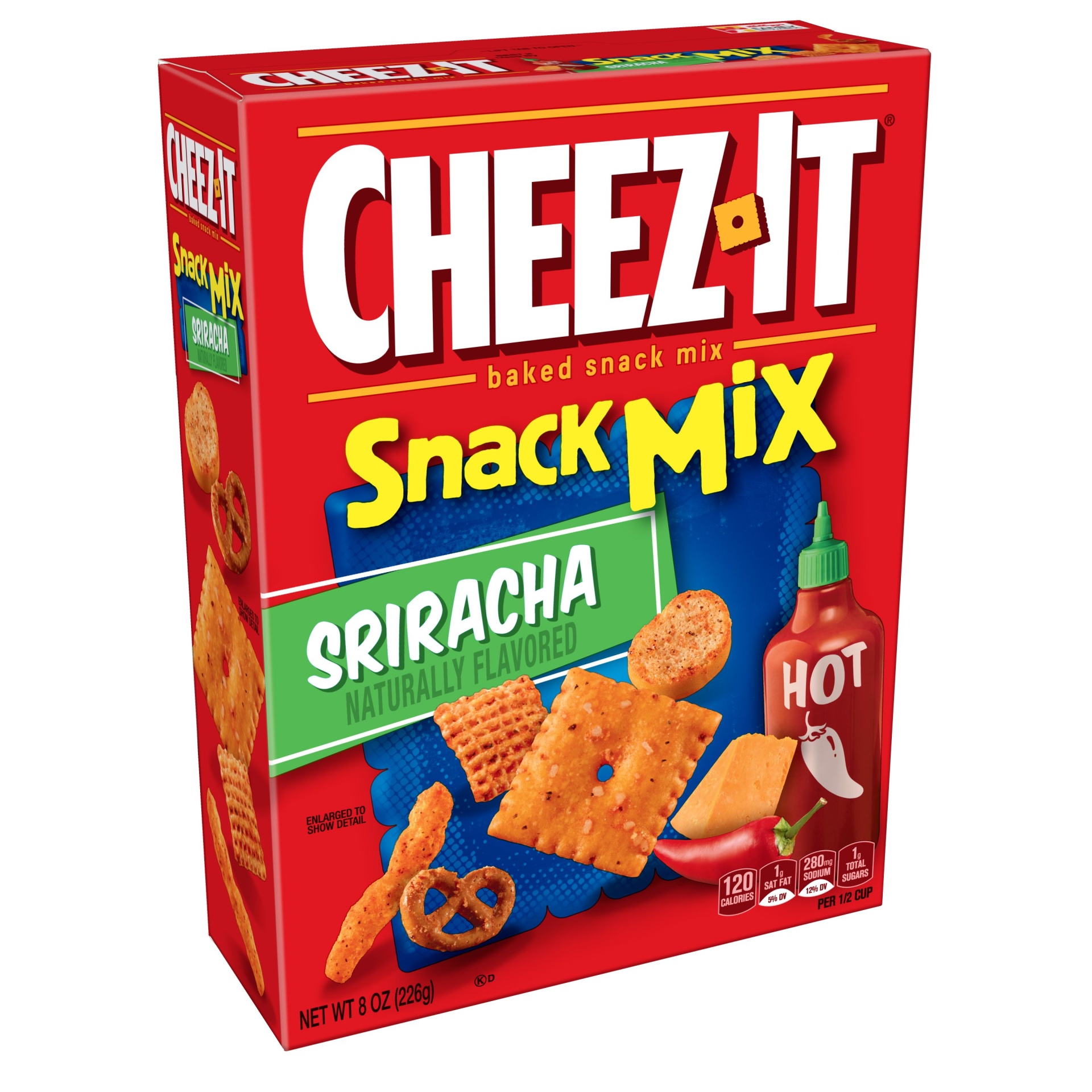 slide 1 of 7, Cheez-It Sriracha Baked Snack Mix, 8 oz