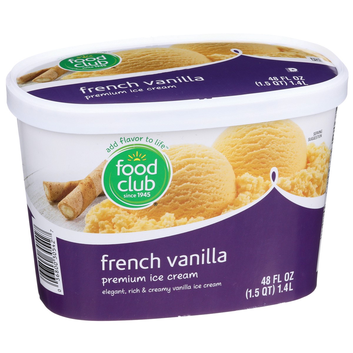 slide 2 of 9, Food Club Ice Cream, Premium, French Vanilla, 48 oz