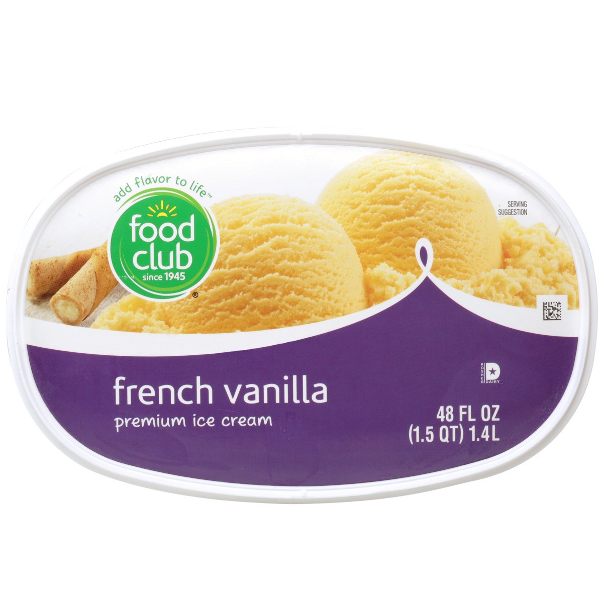 slide 3 of 9, Food Club Ice Cream, Premium, French Vanilla, 48 oz