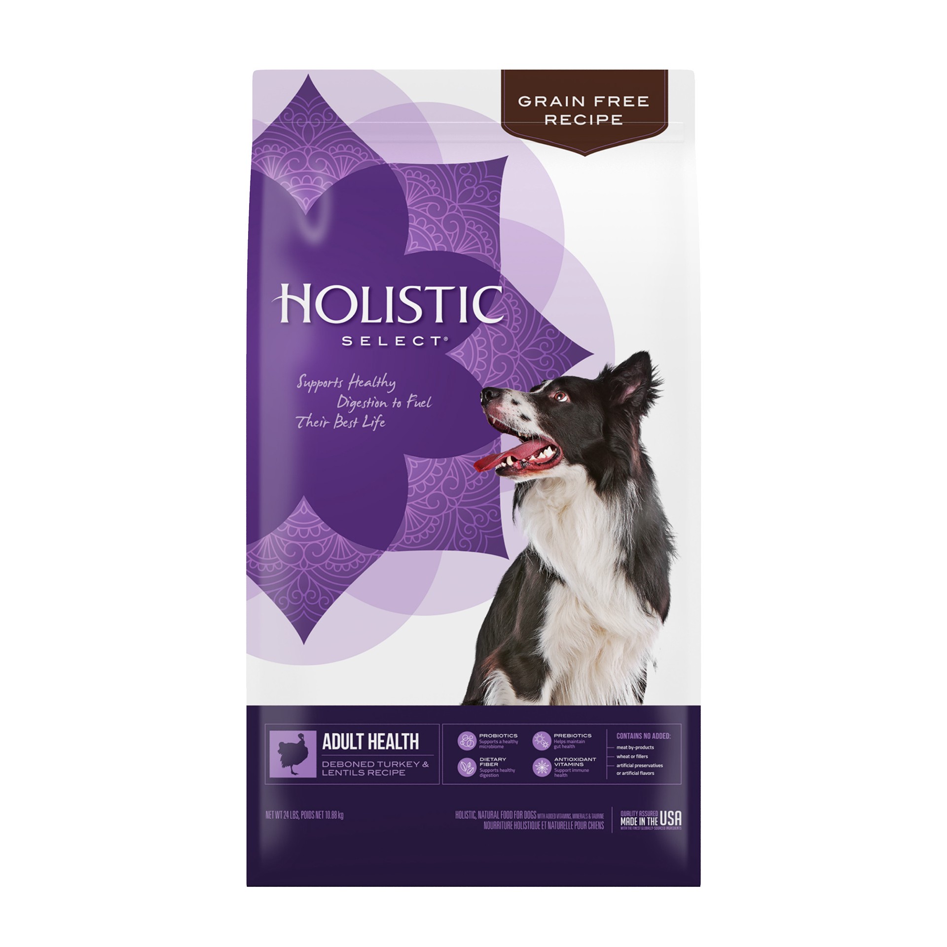 slide 1 of 5, Holistic Select Natural Grain Free Dry Dog Food, Deboned Turkey & Lentils Recipe, 24-Pound Bag, 26 lb