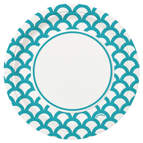 slide 1 of 1, Unique Industries Teal Scallop Dessert Plates, 30 ct; 7 in