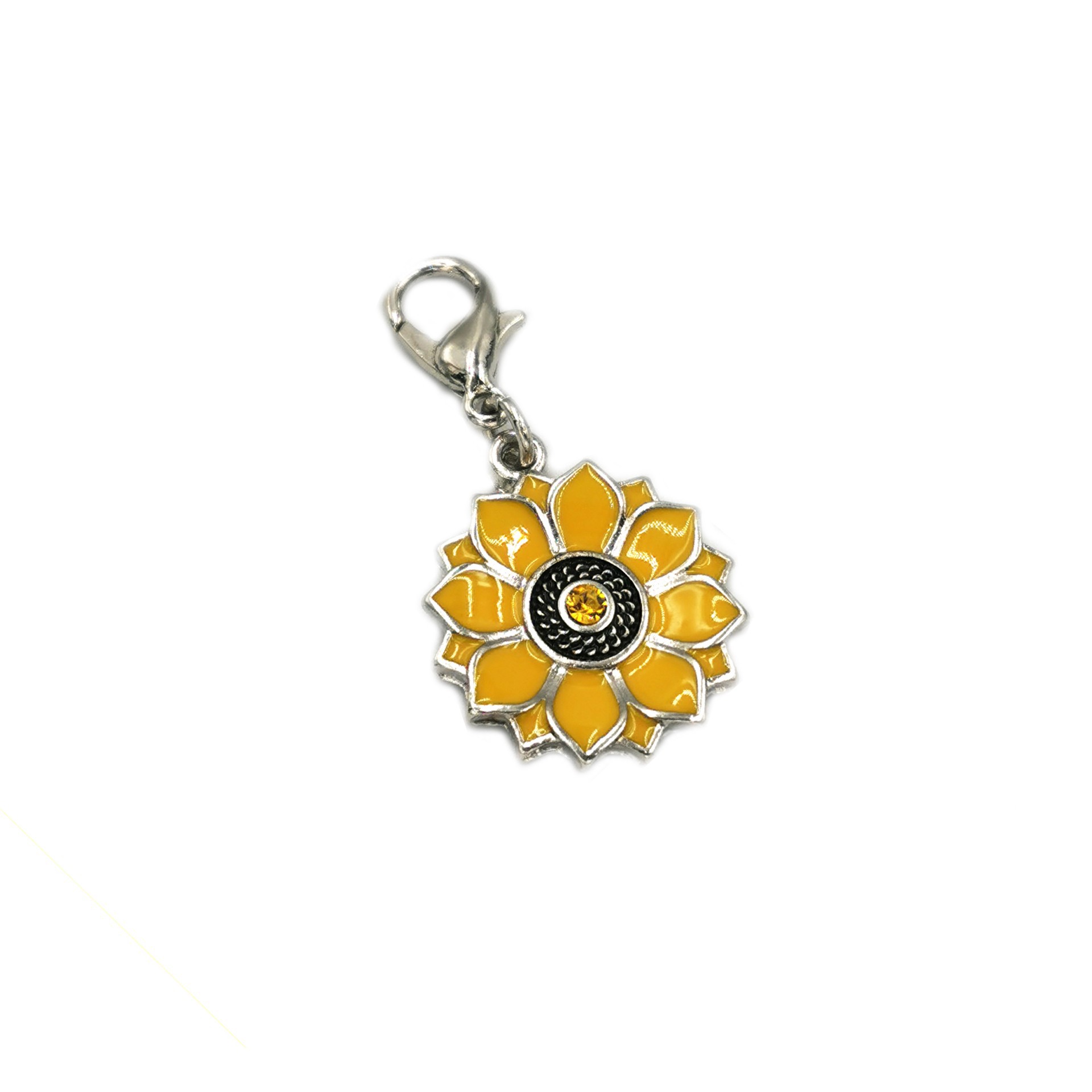 slide 2 of 4, Charmalong Yellow & Rhodium Sunflower Charm By Bead Landing, 1.75 in x 1.25 in x 0.25 in