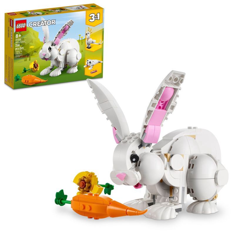 slide 1 of 21, LEGO Creator 3in1 White Rabbit Toy Animal Figures Set 31133, 258 ct
