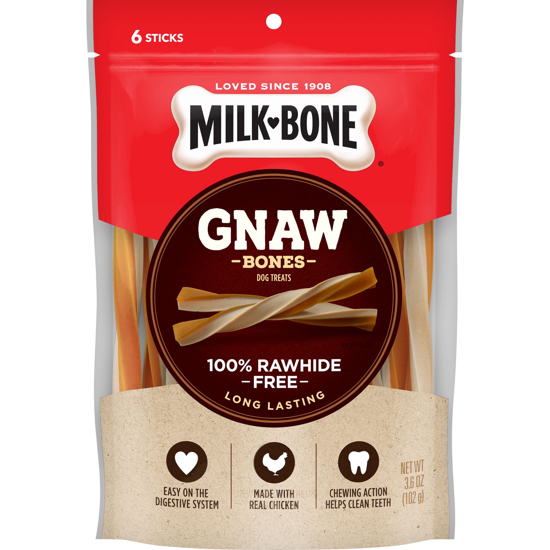 slide 1 of 5, Milk-Bone Rawhide-Free Small Gnaw Bones, 6 ct