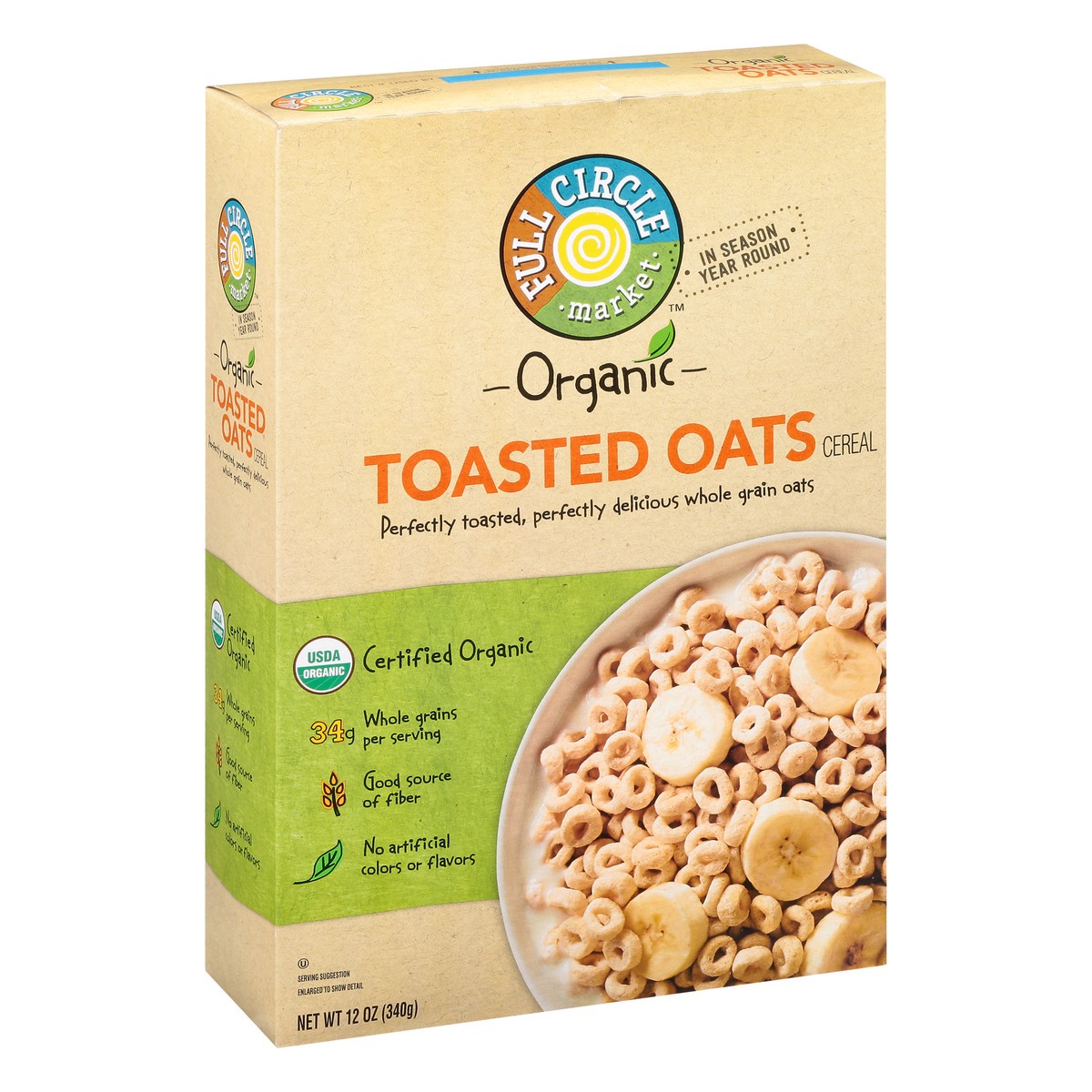 slide 2 of 9, Full Circle Market Organic Toasted Oats Cereal 12 oz, 12 oz