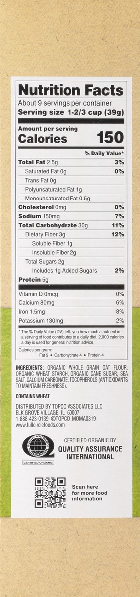 slide 8 of 9, Full Circle Market Organic Toasted Oats Cereal 12 oz, 12 oz