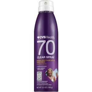 slide 1 of 1, Cvs Health Clear Broad Spectrum Sunscreen Spray 6 Oz, Spf 70, 6 oz