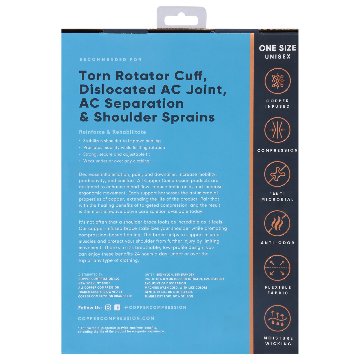 slide 4 of 12, Copper Compression One Size Unisex Advantage Shoulder Brace One Size 1 ea, 1 ct