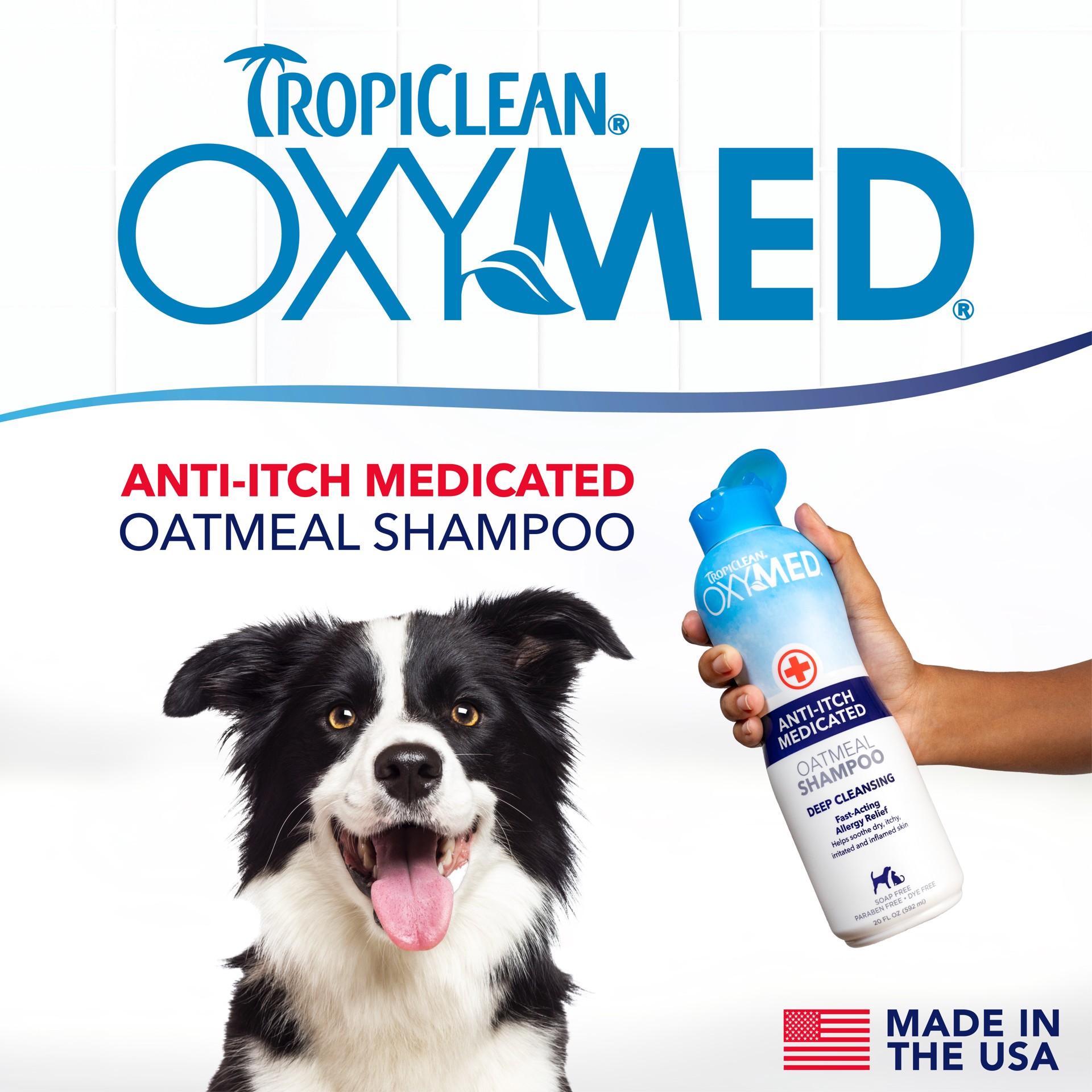 slide 4 of 10, TropiClean OxyMed Medicated Anti-Itch Shampoo for Pets, 20oz, 20 oz