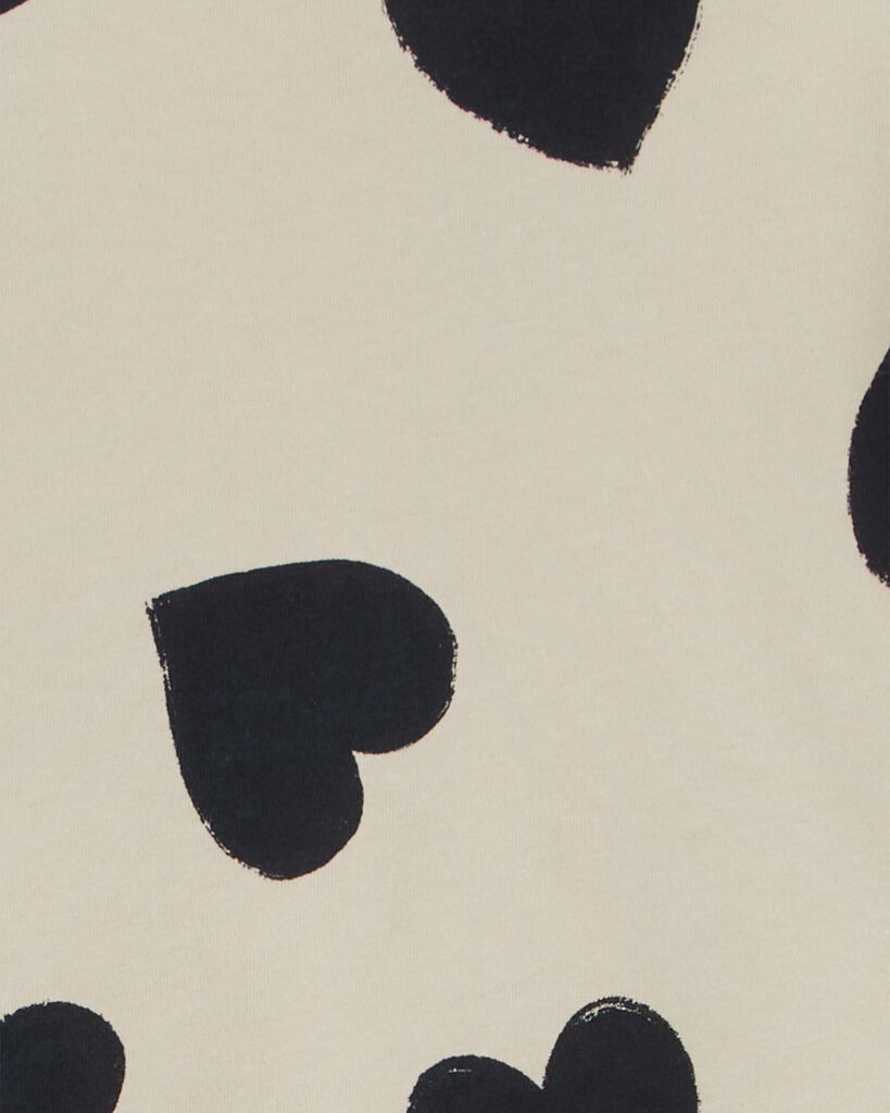 slide 2 of 2, Carter's Toddler Heart Print Peplum Top Beige/Black 4T, 1 ct