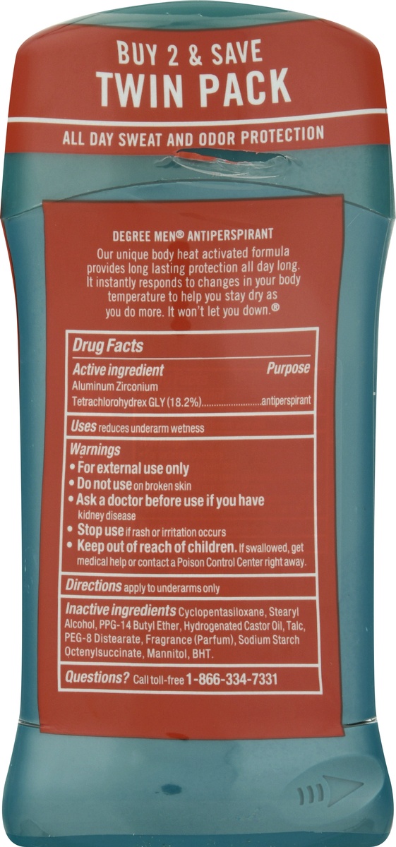 slide 7 of 9, Degree Men Dry Protection Antiperspirant Deodorant Sport Twin Pack, 2 ct; 2.7 oz