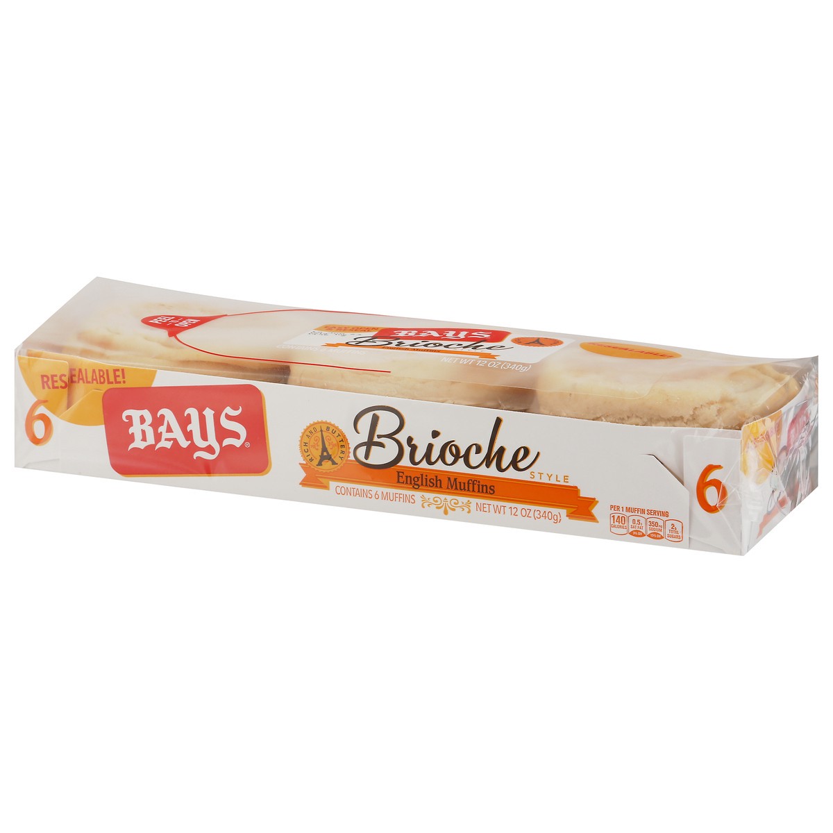 slide 3 of 9, Bays Brioche English Muffins, 12 oz