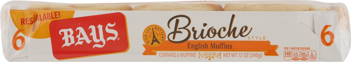 slide 6 of 9, Bays Brioche English Muffins, 12 oz