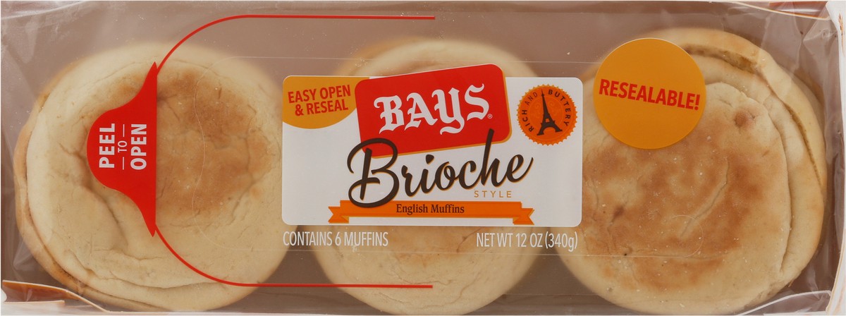 slide 9 of 9, Bays Brioche English Muffins, 12 oz