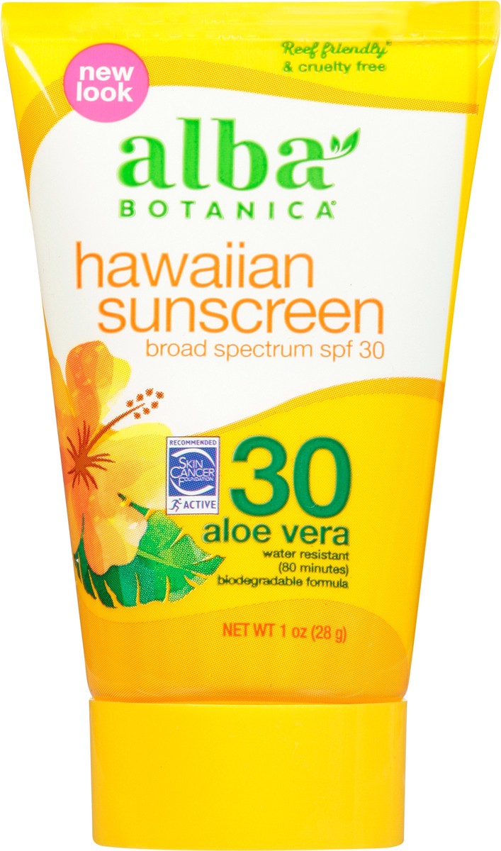 slide 1 of 8, Alba Botanica Aloe Vera Hawaiian Sunscreen Lotion Spf 30, 1 oz