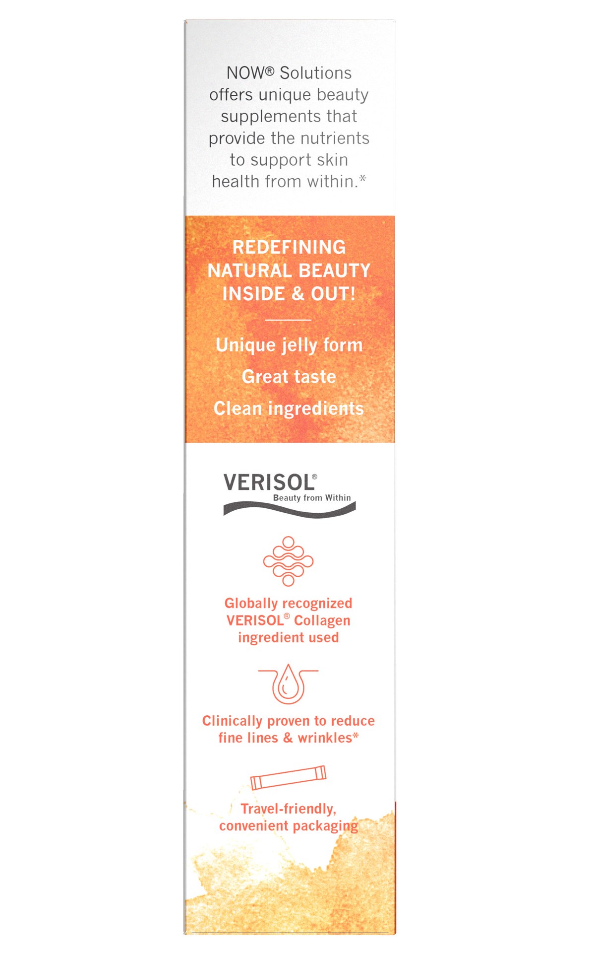slide 3 of 4, NOW Solutions Collagen Jelly Beauty Complex, Sweet Orange - 10 Jelly Sticks, 10 ct