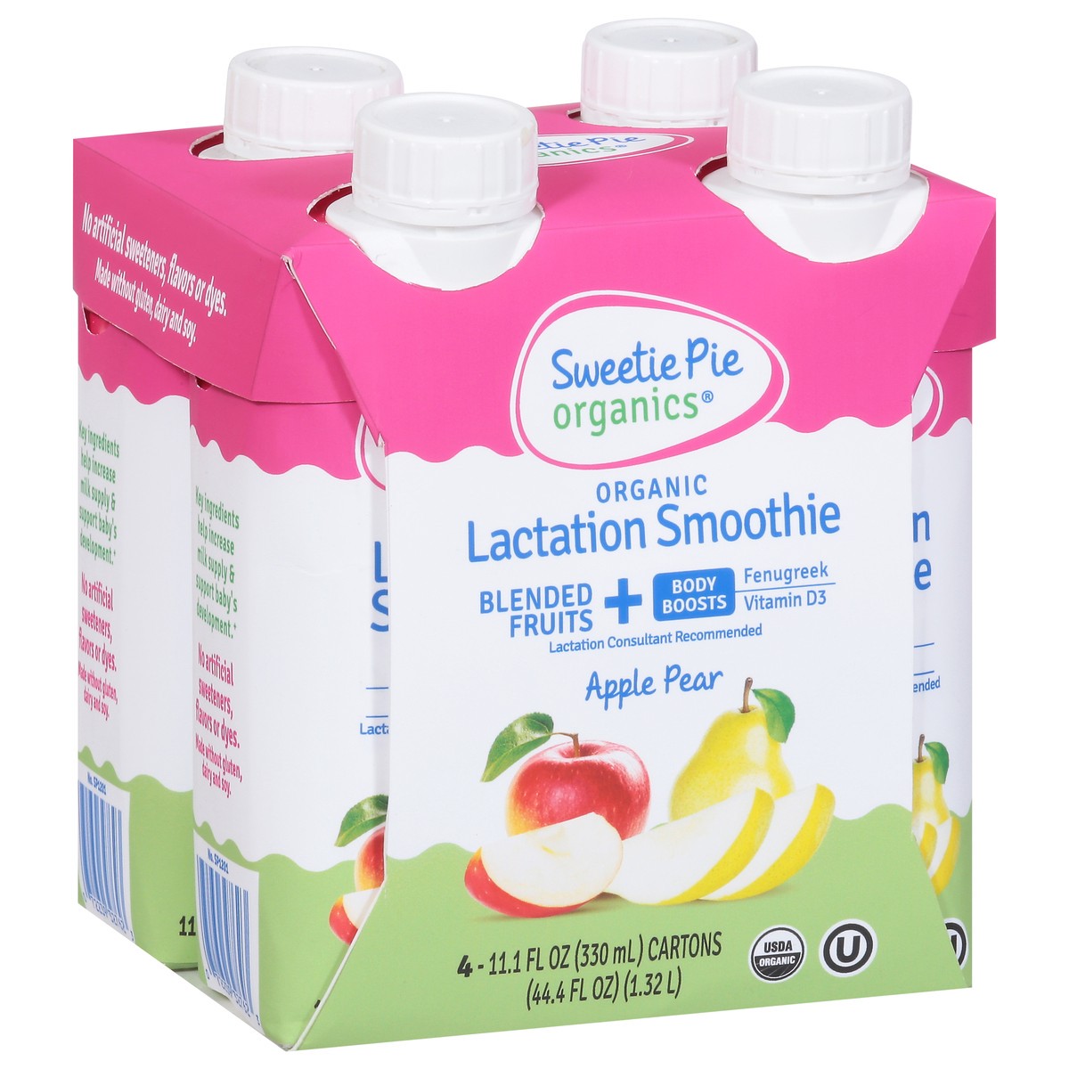 slide 5 of 15, Sweetie Pie Organics Apple Pear Lactation Smoothie 4 - 11 fl oz Cartons, 4 ct