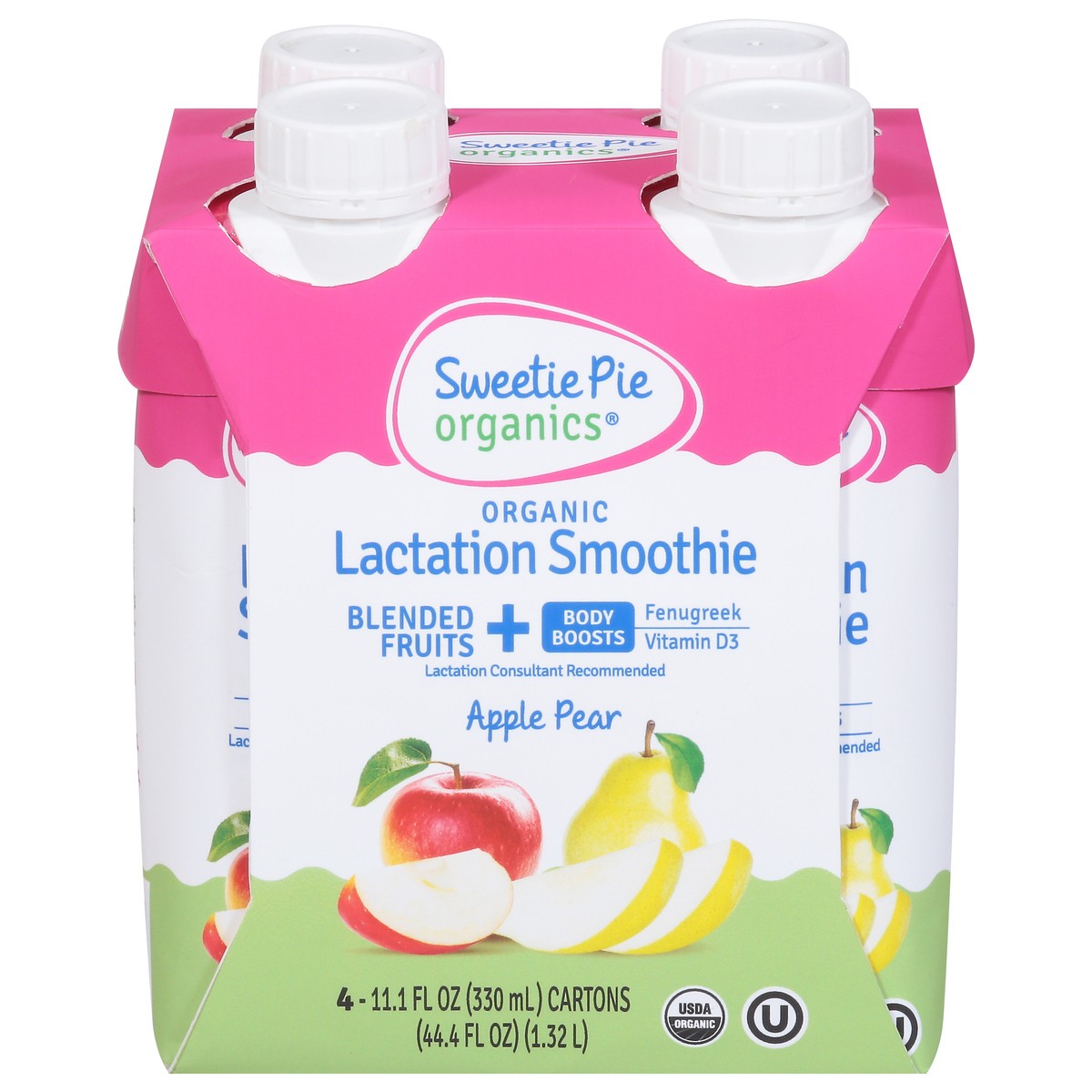 slide 1 of 15, Sweetie Pie Organics Apple Pear Lactation Smoothie 4 - 11 fl oz Cartons, 4 ct